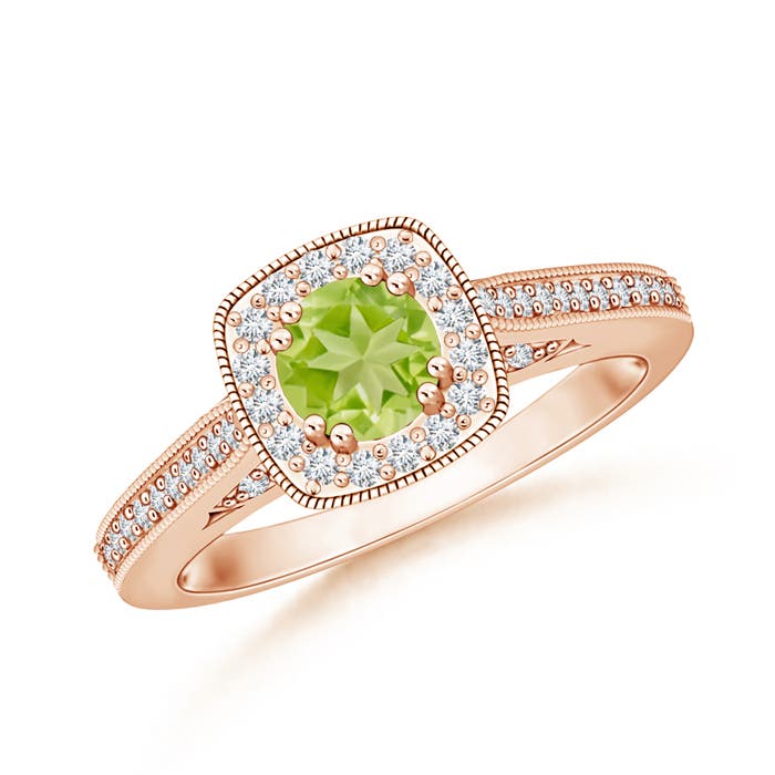 AA - Peridot / 0.83 CT / 14 KT Rose Gold