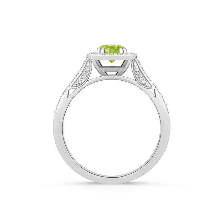 AA - Peridot / 0.83 CT / 14 KT White Gold