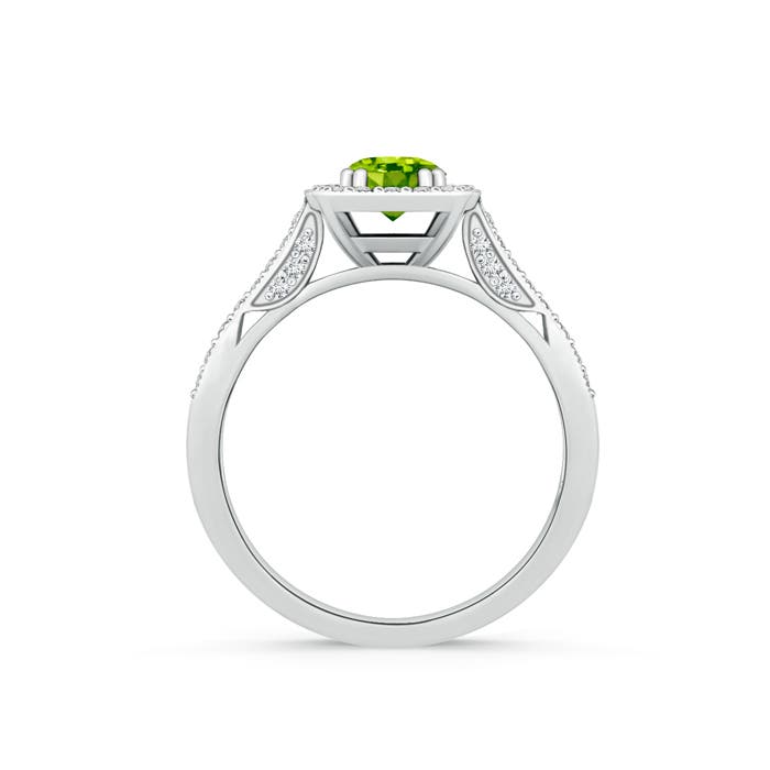 AAA - Peridot / 0.83 CT / 14 KT White Gold