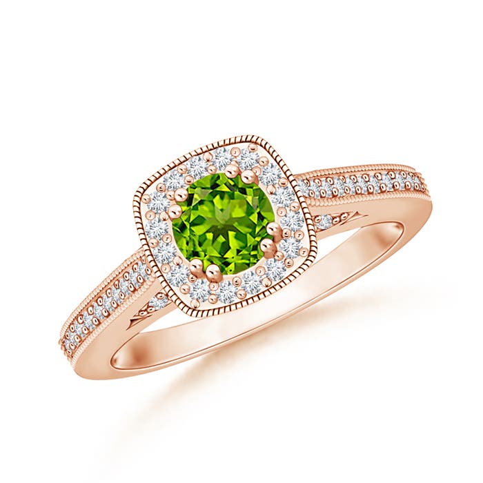 AAAA - Peridot / 0.83 CT / 14 KT Rose Gold