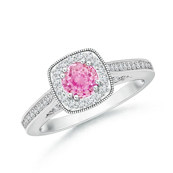 A - Pink Sapphire / 0.88 CT / 14 KT White Gold