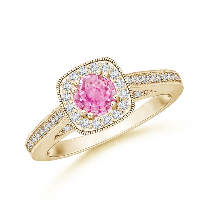 A - Pink Sapphire / 0.88 CT / 14 KT Yellow Gold