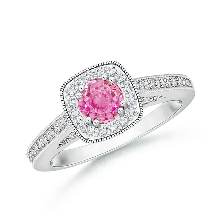 AA - Pink Sapphire / 0.88 CT / 14 KT White Gold