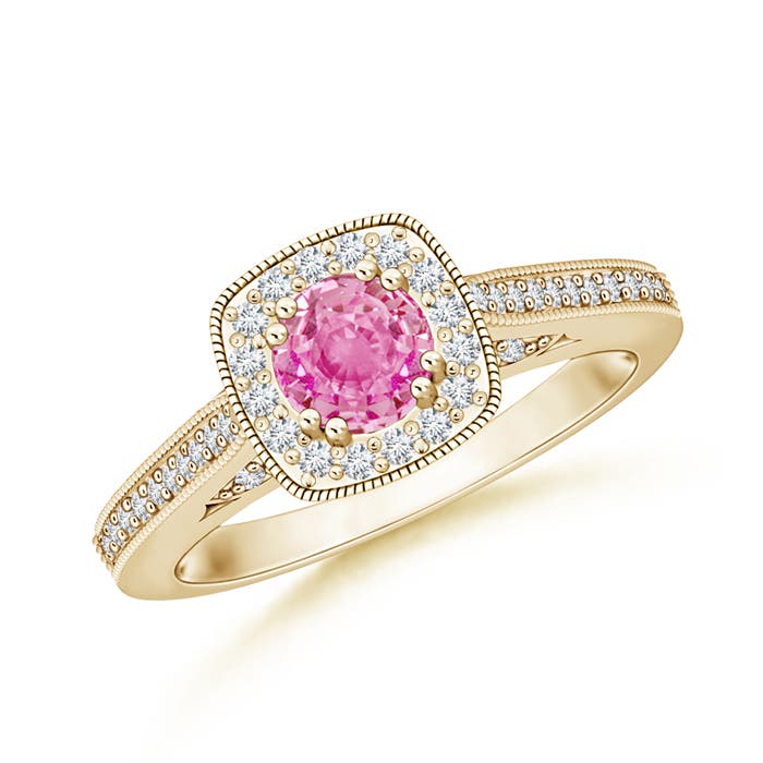 AA - Pink Sapphire / 0.88 CT / 14 KT Yellow Gold