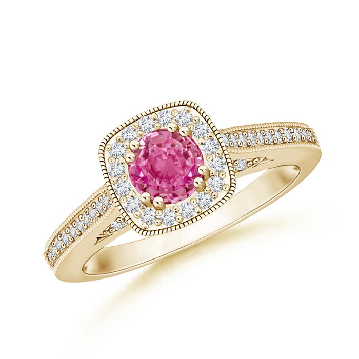 AAA - Pink Sapphire / 0.88 CT / 14 KT Yellow Gold