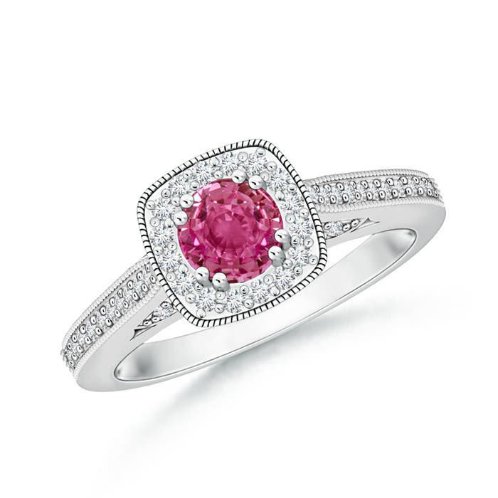 AAAA - Pink Sapphire / 0.88 CT / 14 KT White Gold