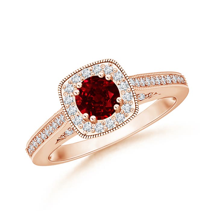 AAAA - Ruby / 0.88 CT / 14 KT Rose Gold