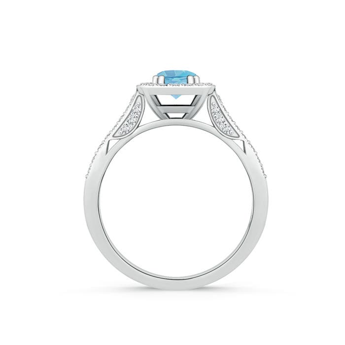 A - Swiss Blue Topaz / 0.88 CT / 14 KT White Gold