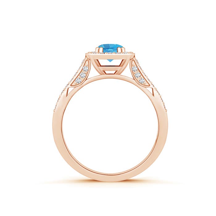 AA - Swiss Blue Topaz / 0.88 CT / 14 KT Rose Gold