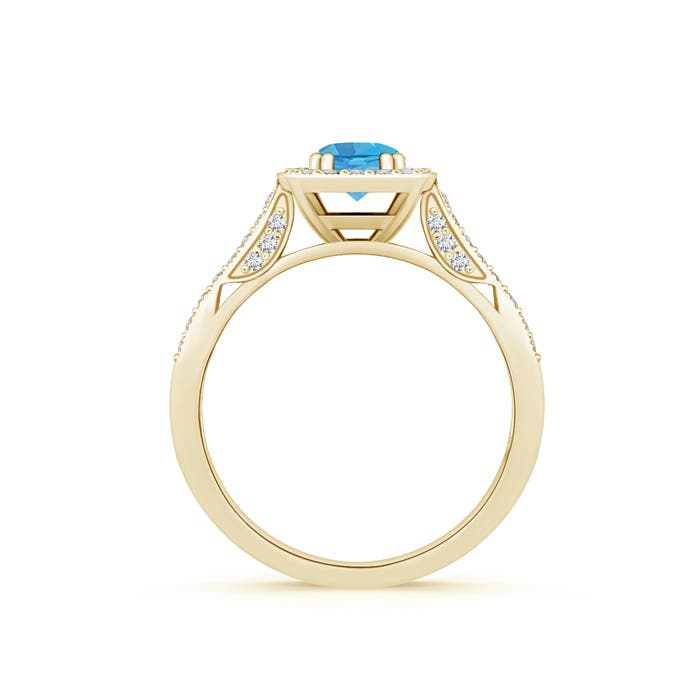 AA - Swiss Blue Topaz / 0.88 CT / 14 KT Yellow Gold