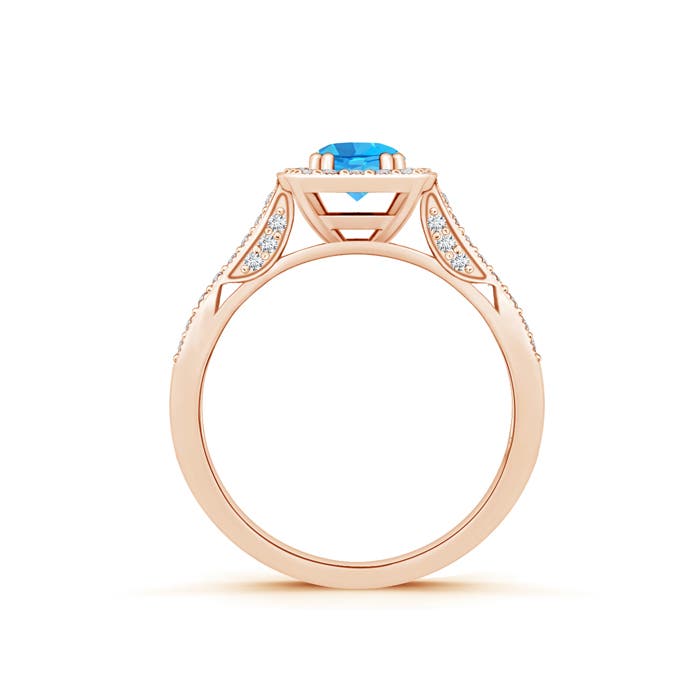 AAA - Swiss Blue Topaz / 0.88 CT / 14 KT Rose Gold