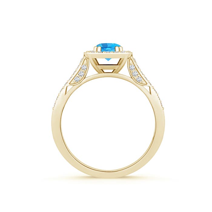 AAA - Swiss Blue Topaz / 0.88 CT / 14 KT Yellow Gold