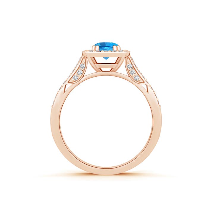 AAAA - Swiss Blue Topaz / 0.88 CT / 14 KT Rose Gold