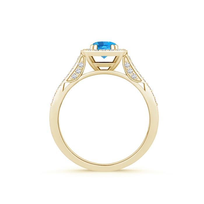 AAAA - Swiss Blue Topaz / 0.88 CT / 14 KT Yellow Gold