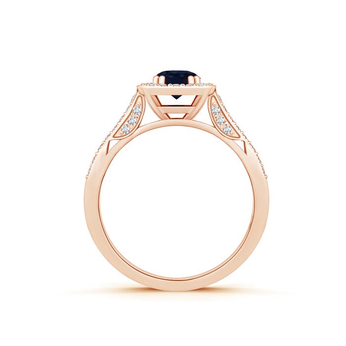 A - Blue Sapphire / 0.88 CT / 14 KT Rose Gold