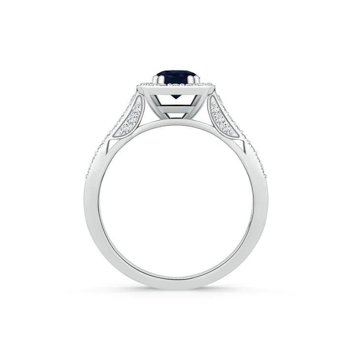 A - Blue Sapphire / 0.88 CT / 14 KT White Gold