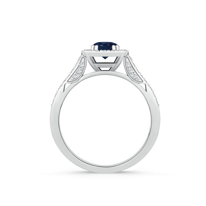 AA - Blue Sapphire / 0.88 CT / 14 KT White Gold