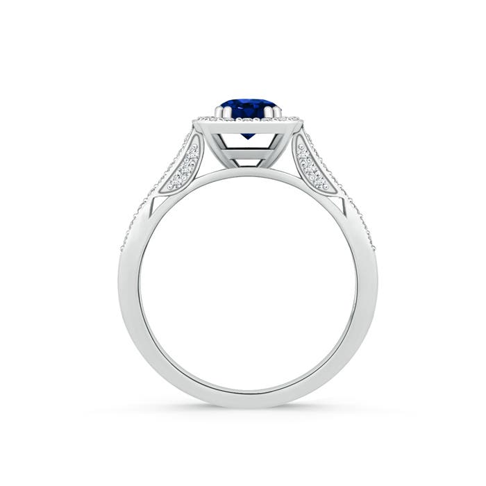 AAAA - Blue Sapphire / 0.88 CT / 14 KT White Gold