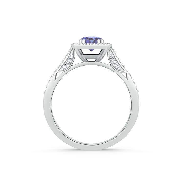 AA - Tanzanite / 0.78 CT / 14 KT White Gold