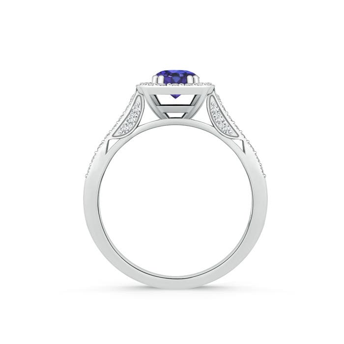 AAA - Tanzanite / 0.78 CT / 14 KT White Gold