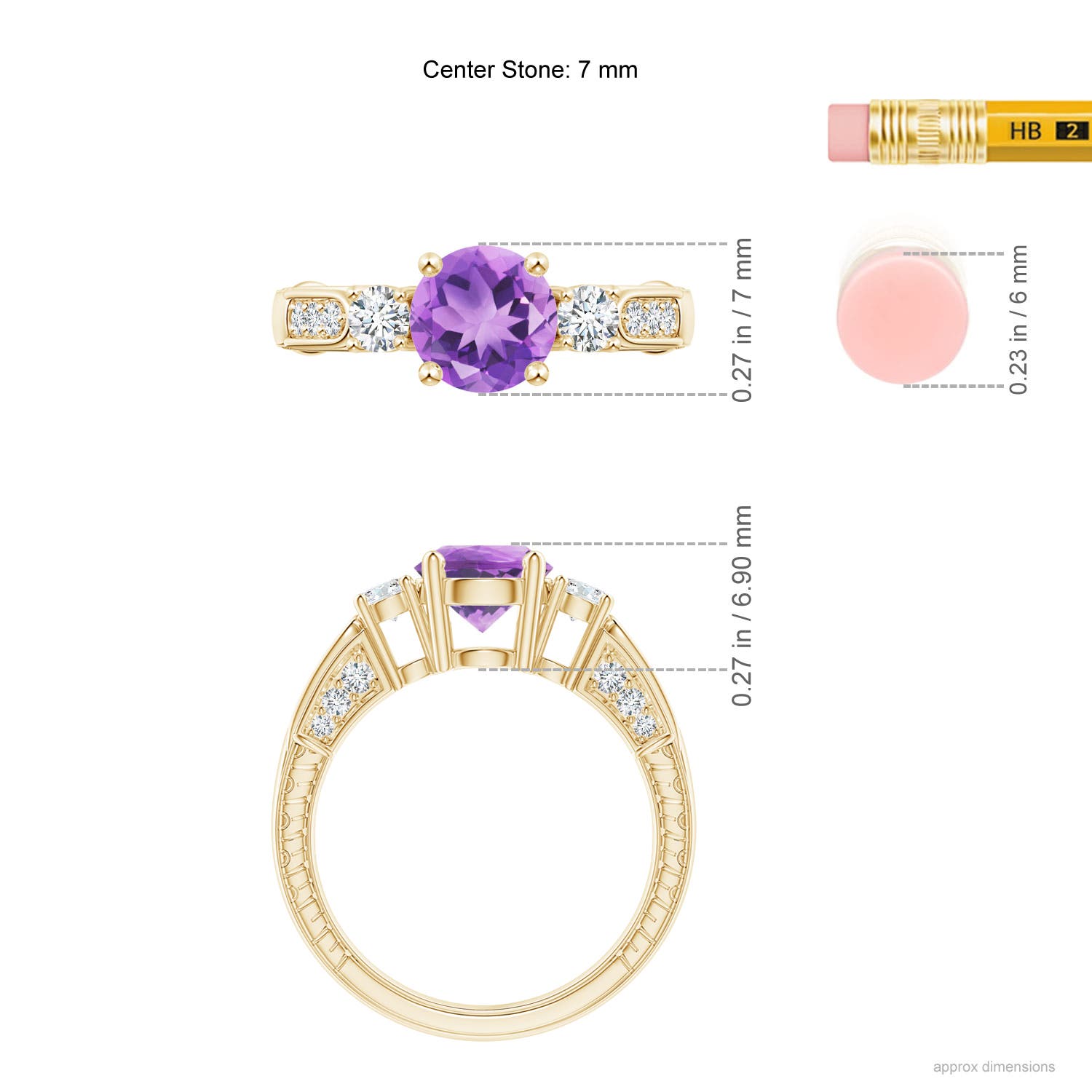 A - Amethyst / 1.61 CT / 14 KT Yellow Gold