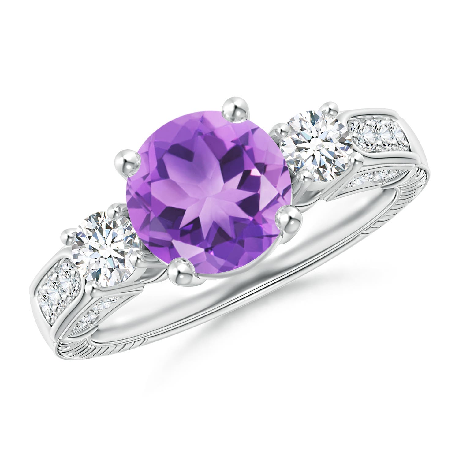 A - Amethyst / 2.3 CT / 14 KT White Gold