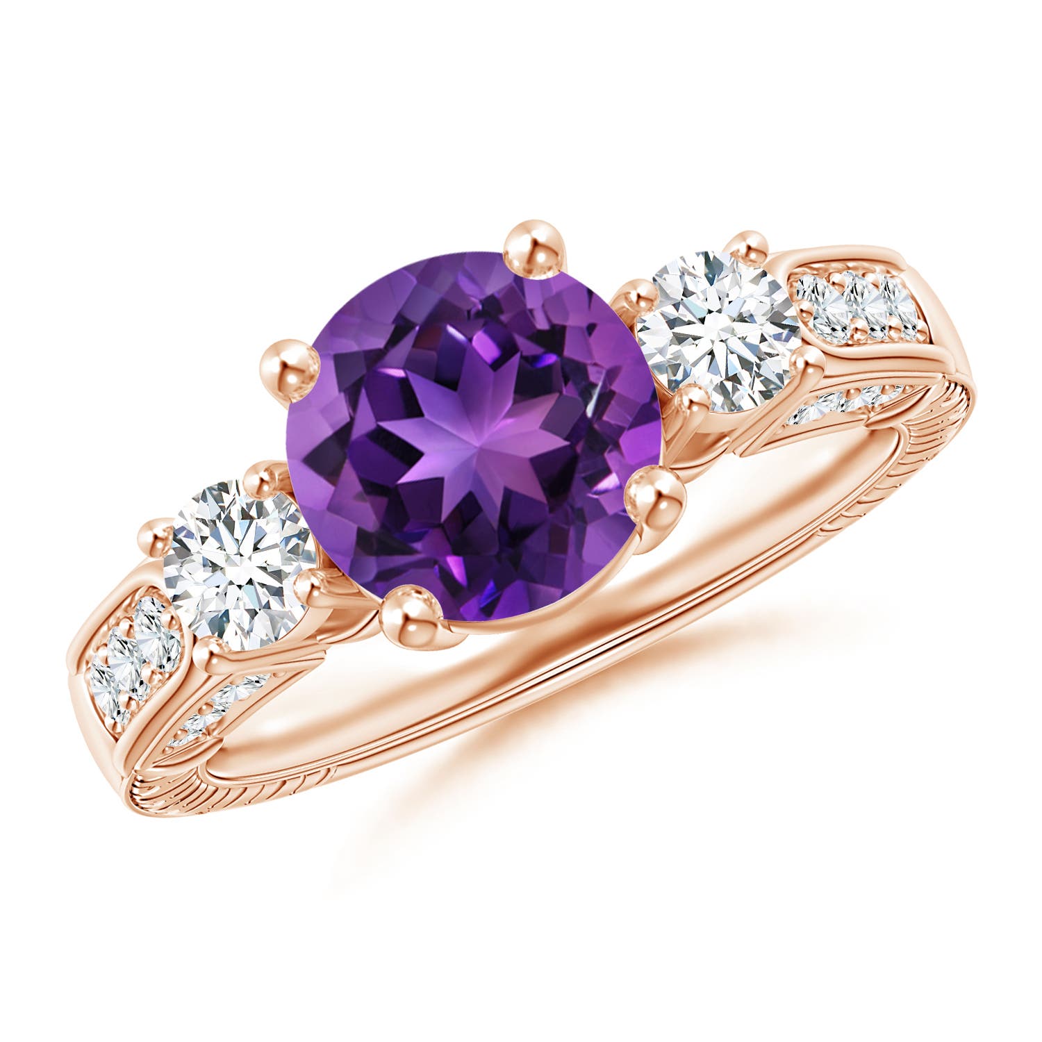 AAAA - Amethyst / 2.3 CT / 14 KT Rose Gold