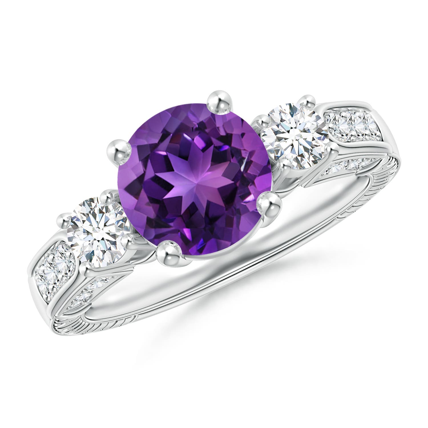 AAAA - Amethyst / 2.3 CT / 14 KT White Gold