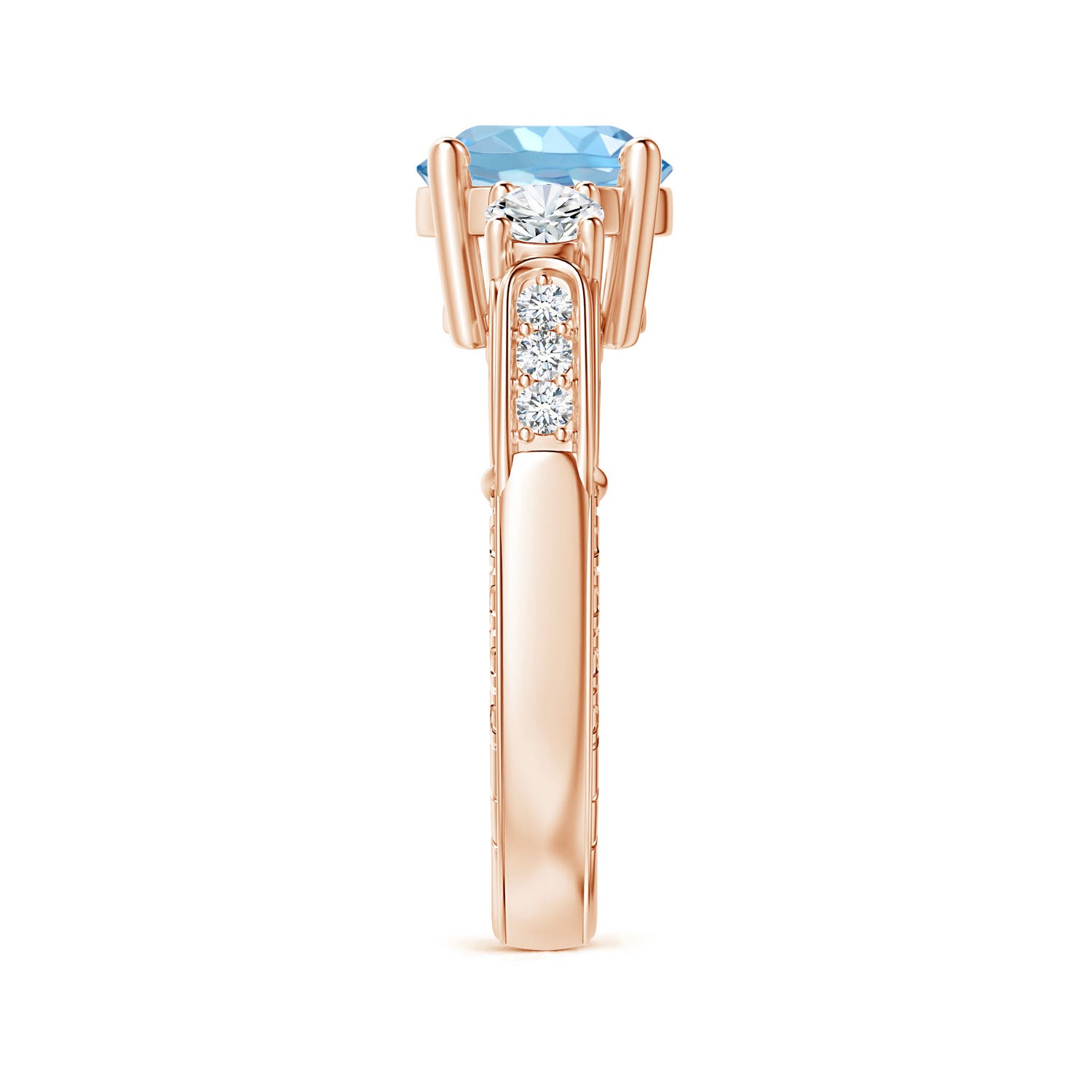 AAAA - Aquamarine / 2.2 CT / 14 KT Rose Gold