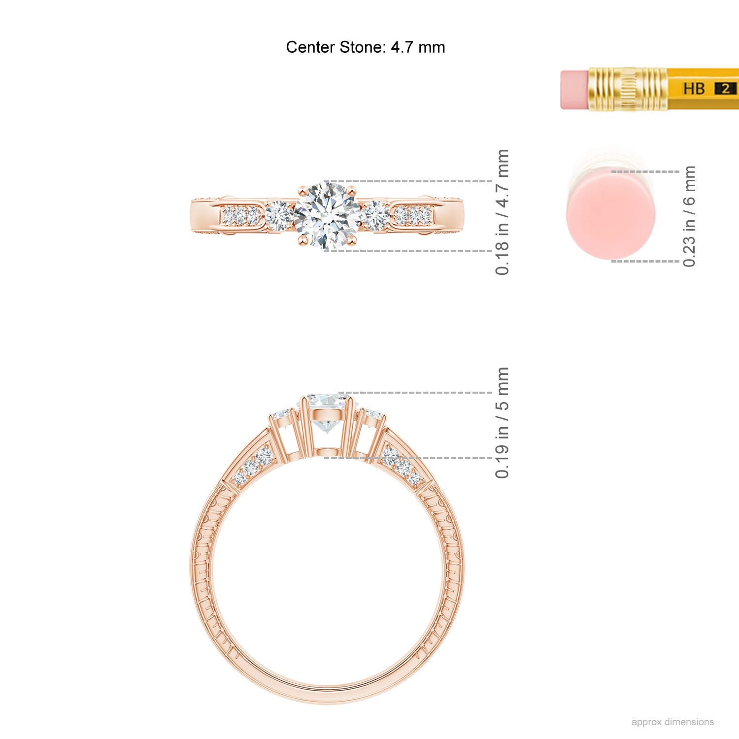 G, VS2 / 0.6 CT / 14 KT Rose Gold