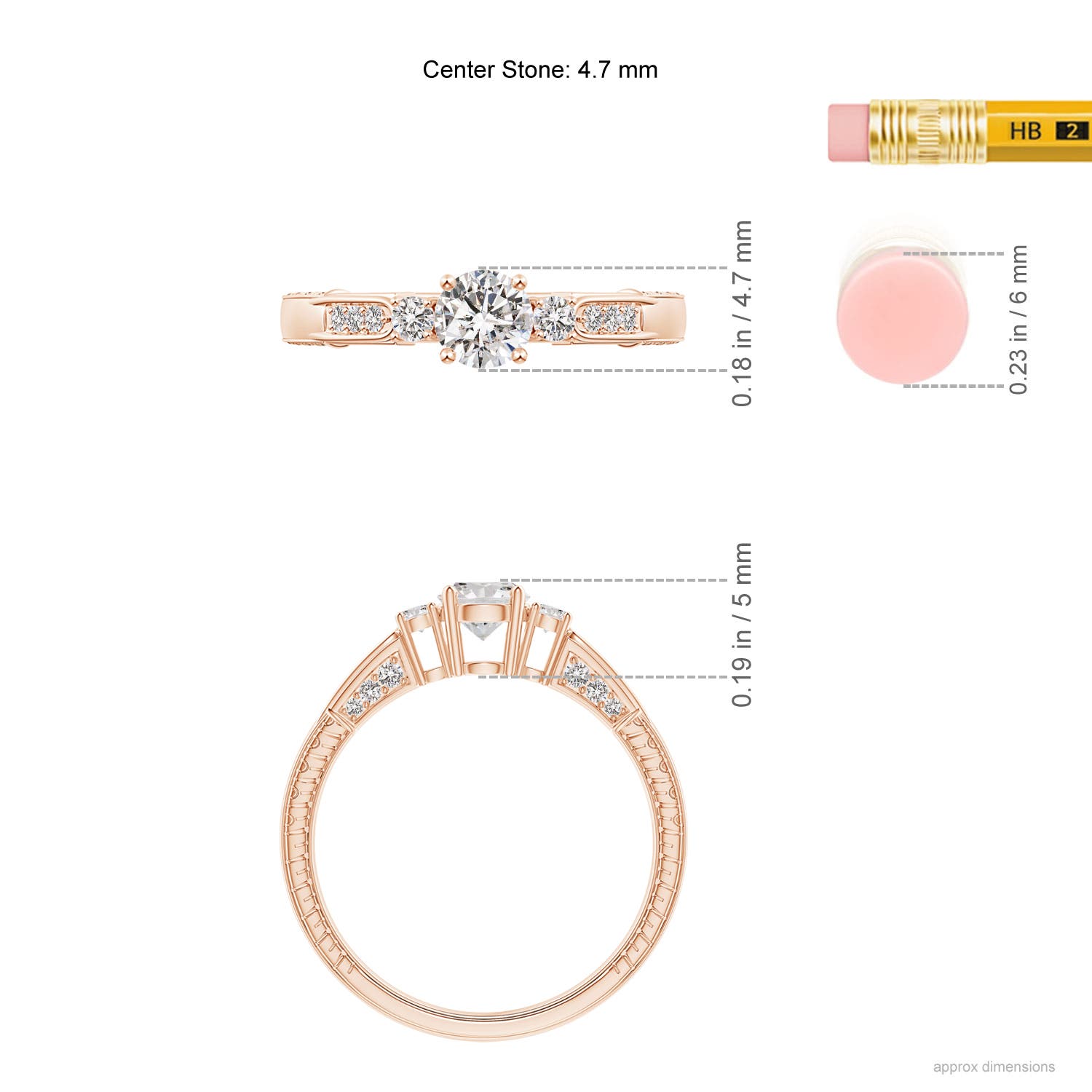 I-J, I1-I2 / 0.6 CT / 14 KT Rose Gold