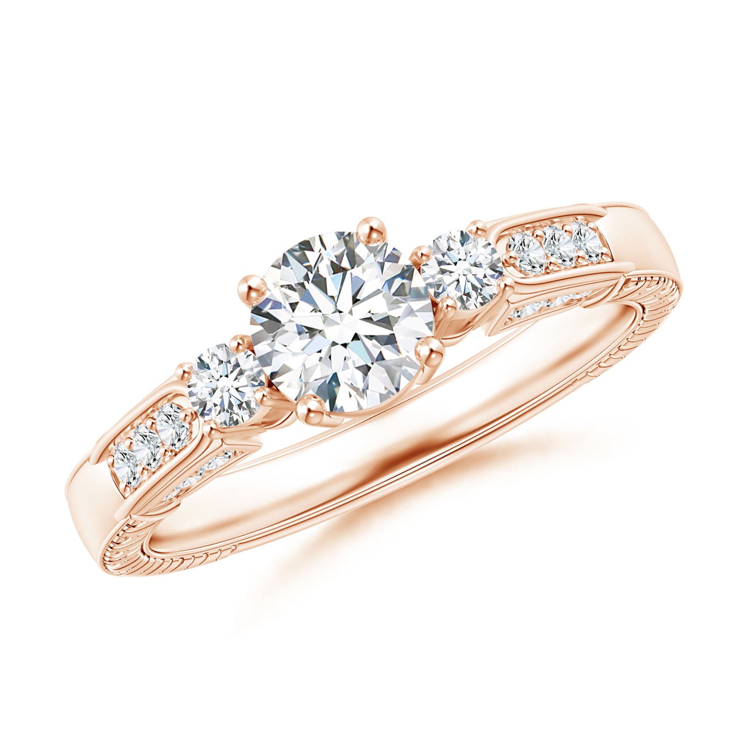 G, VS2 / 0.92 CT / 14 KT Rose Gold