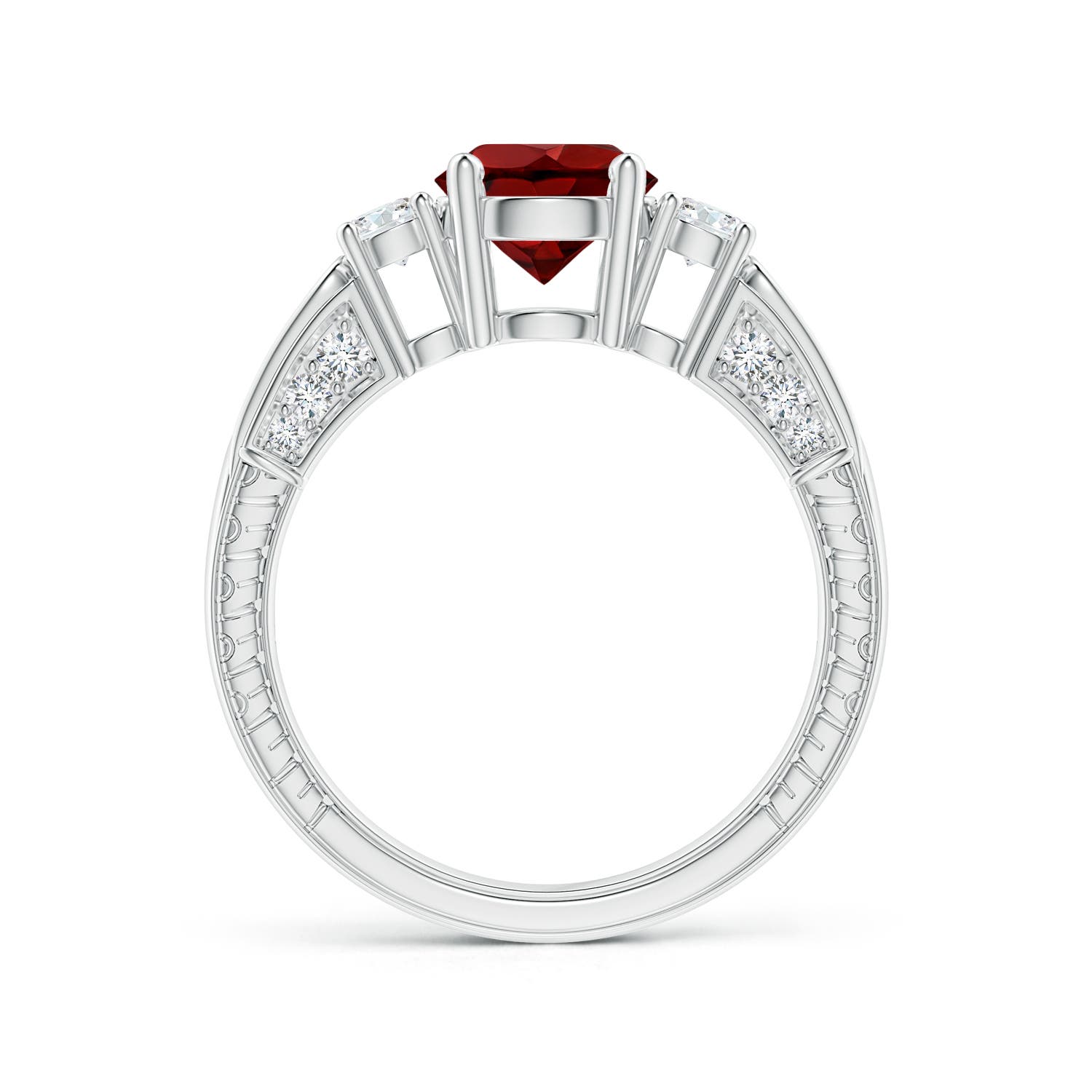 AAAA - Garnet / 1.96 CT / 14 KT White Gold