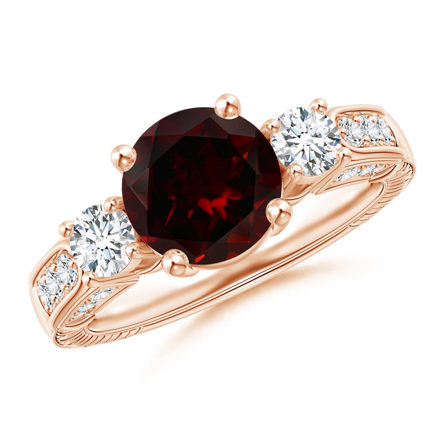 A - Garnet / 2.8 CT / 14 KT Rose Gold