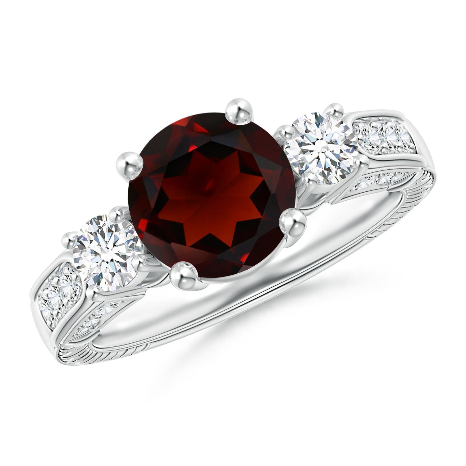 AA - Garnet / 2.8 CT / 14 KT White Gold