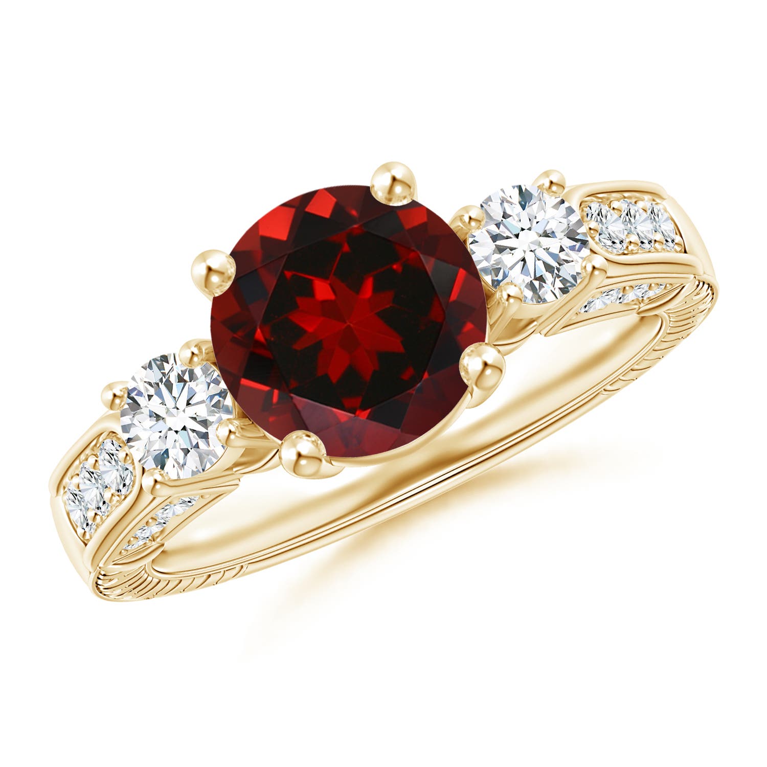 AAAA - Garnet / 2.8 CT / 14 KT Yellow Gold