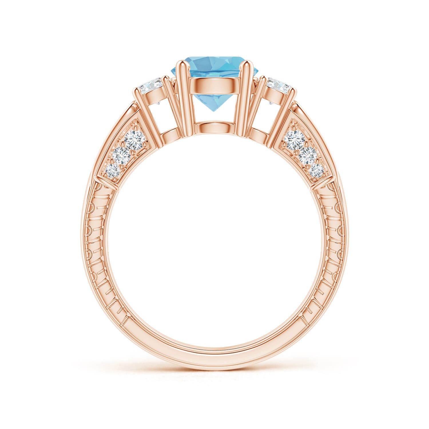 A - Swiss Blue Topaz / 2.01 CT / 14 KT Rose Gold