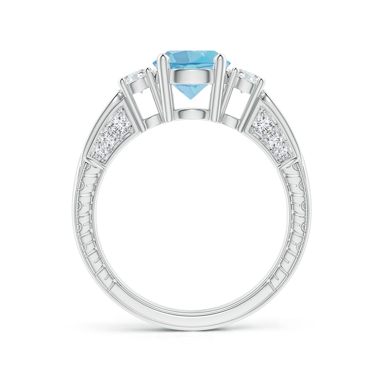 A - Swiss Blue Topaz / 2.01 CT / 14 KT White Gold