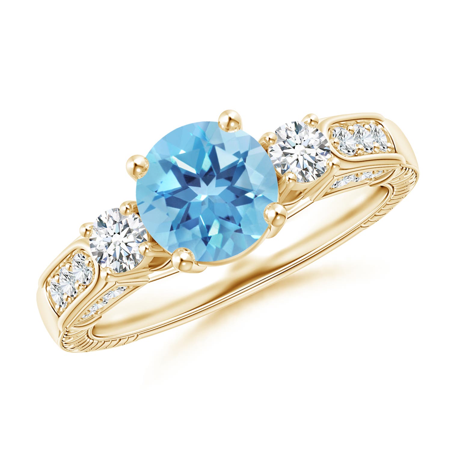 A - Swiss Blue Topaz / 2.01 CT / 14 KT Yellow Gold