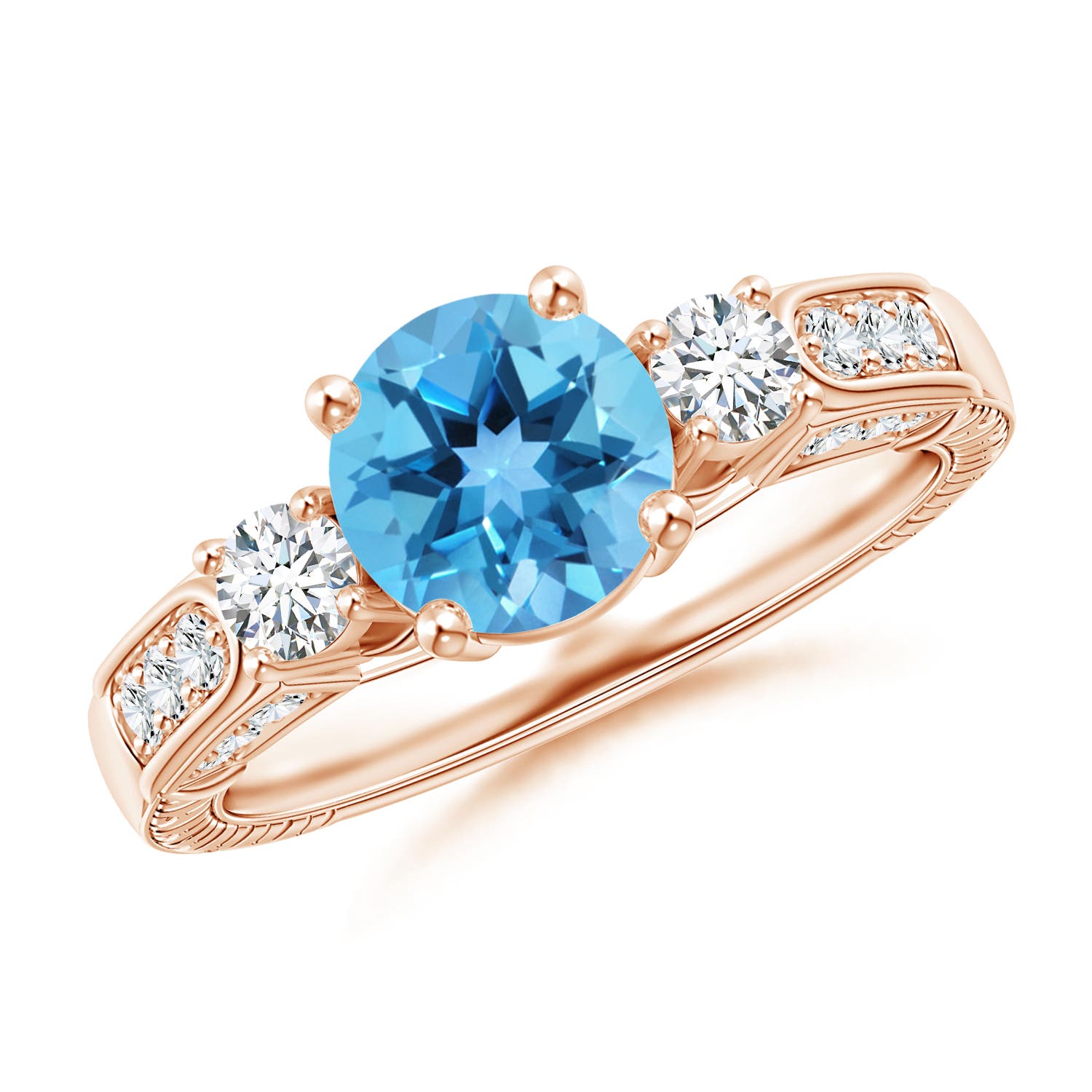 AA - Swiss Blue Topaz / 2.01 CT / 14 KT Rose Gold