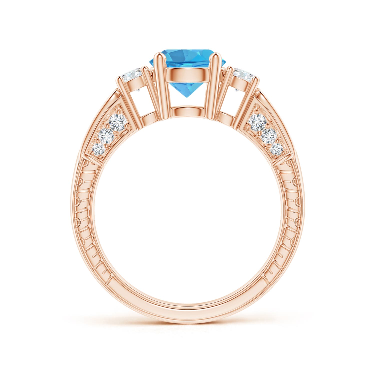 AA - Swiss Blue Topaz / 2.01 CT / 14 KT Rose Gold