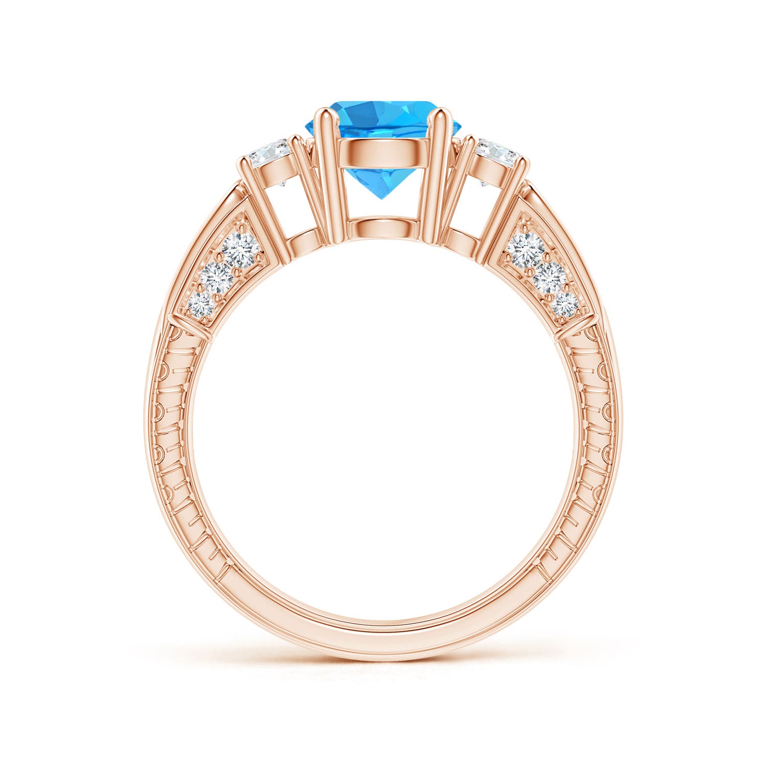 AAA - Swiss Blue Topaz / 2.01 CT / 14 KT Rose Gold