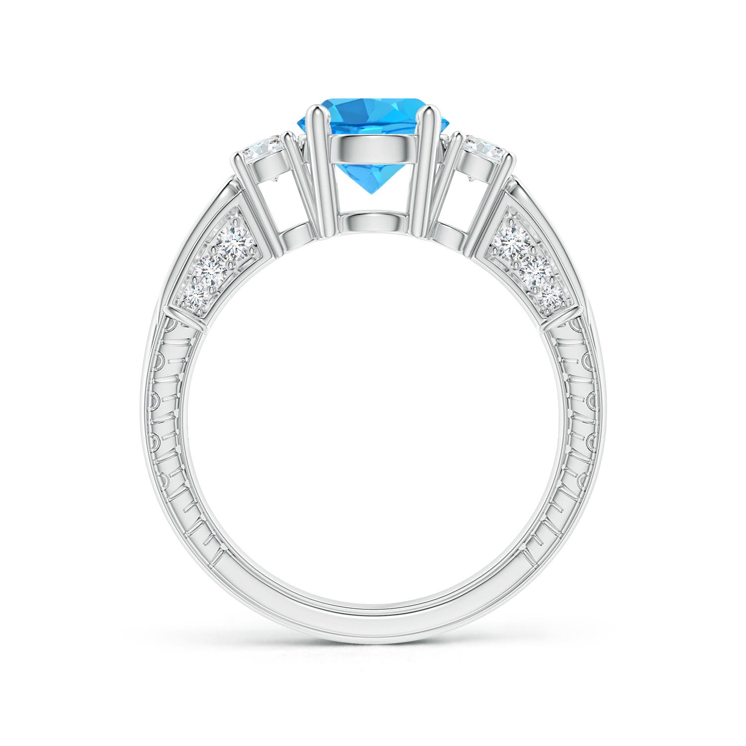 AAA - Swiss Blue Topaz / 2.01 CT / 14 KT White Gold