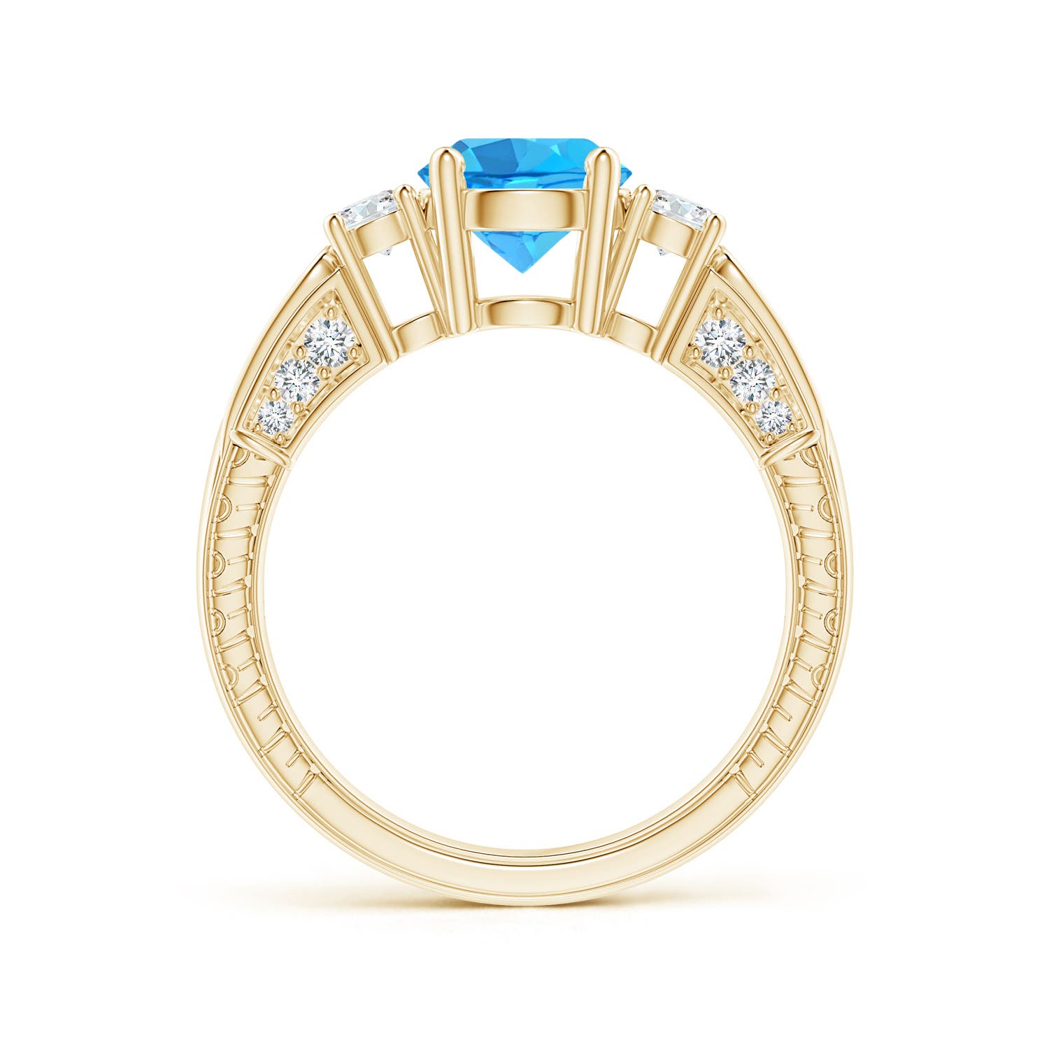 AAA - Swiss Blue Topaz / 2.01 CT / 14 KT Yellow Gold