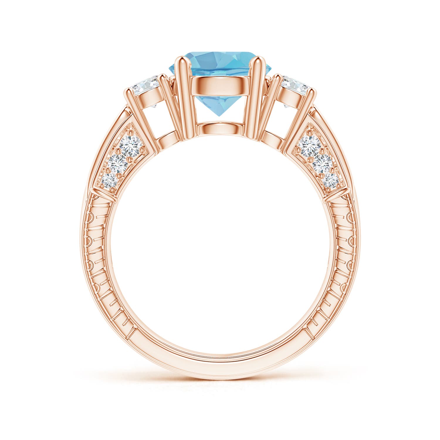 A - Swiss Blue Topaz / 2.95 CT / 14 KT Rose Gold