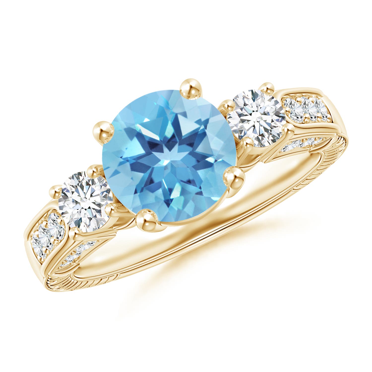 A - Swiss Blue Topaz / 2.95 CT / 14 KT Yellow Gold