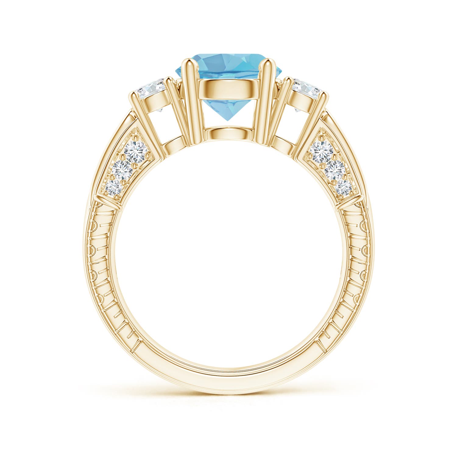 A - Swiss Blue Topaz / 2.95 CT / 14 KT Yellow Gold