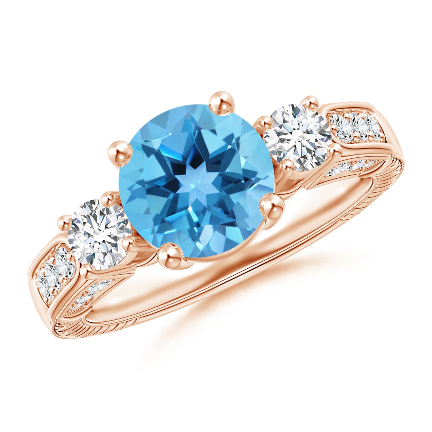 AA - Swiss Blue Topaz / 2.95 CT / 14 KT Rose Gold