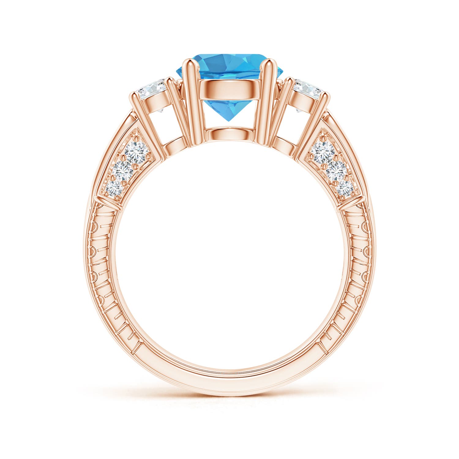 AA - Swiss Blue Topaz / 2.95 CT / 14 KT Rose Gold