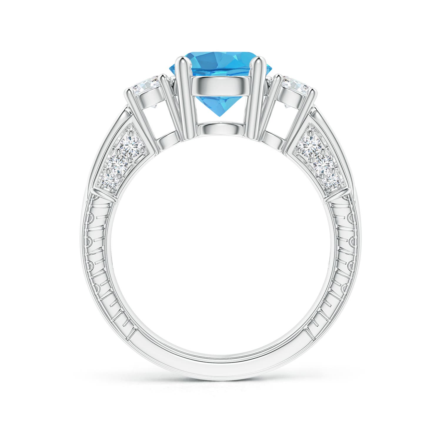 AA - Swiss Blue Topaz / 2.95 CT / 14 KT White Gold